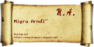 Migra Arnó névjegykártya